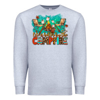 Heather Grey life is better by the campfire Premium Sweatshirt - AdoDesignShop