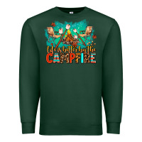 Sports Green life is better by the campfire Premium Sweatshirt - AdoDesignShop
