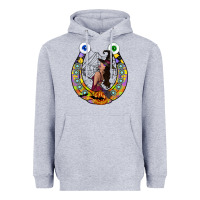 Heather Grey Halloween Horseshoe Heavyweight Hoodie - CowhideDigitalArt