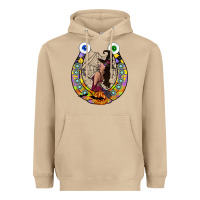 Mushroom Halloween Horseshoe Heavyweight Hoodie - CowhideDigitalArt