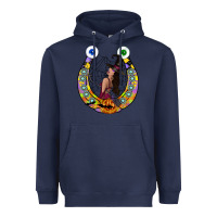 Navy Halloween Horseshoe Heavyweight Hoodie - CowhideDigitalArt