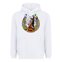 White Halloween Horseshoe Heavyweight Hoodie - CowhideDigitalArt