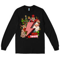 Black christmas season lightning bolt Long Sleeve Tee - MaliasSmallBusiness
