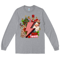 Heather Grey christmas season lightning bolt Long Sleeve Tee - MaliasSmallBusiness