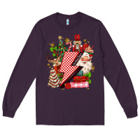 Plum christmas season lightning bolt Long Sleeve Tee - MaliasSmallBusiness