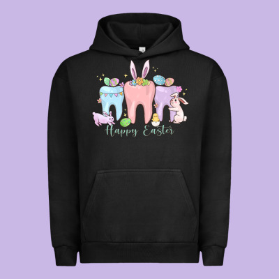 Happy Easter Teeth Urban Hoodie Designed By Maliassmallbusiness
