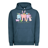 Pigment Midnight Navy happy easter teeth Urban Hoodie - MaliasSmallBusiness
