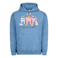 Pigment Pebble Blue happy easter teeth Urban Hoodie - MaliasSmallBusiness