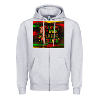 Heather Grey steppin into juneteenth Zipper Hoodie - Zillion Design Studio