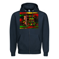 Navy steppin into juneteenth Zipper Hoodie - Zillion Design Studio