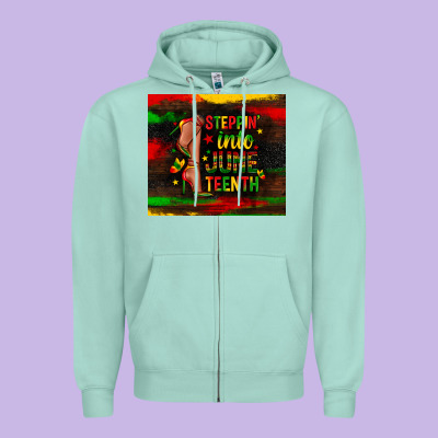 Zipper Hoodie steppin into juneteenth
