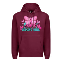 Burgundy cancer picked the wrong girl Premium Hoodie - NancyCooperArtShop