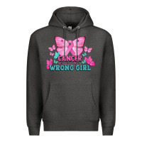 Charcoal Heather cancer picked the wrong girl Premium Hoodie - NancyCooperArtShop