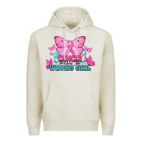 Oatmeal Heather cancer picked the wrong girl Premium Hoodie - NancyCooperArtShop