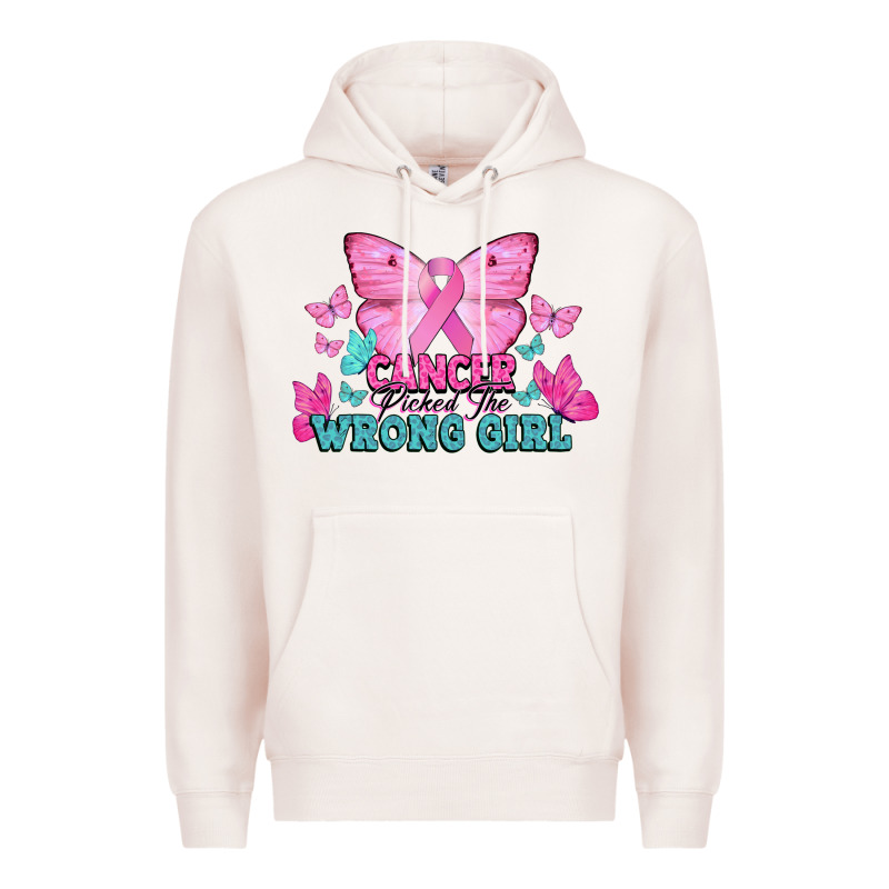 Cancer Picked The Wrong Girl Premium Hoodie by NancyCooperArtShop | Teevron