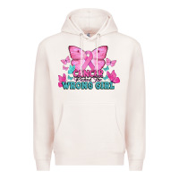 Pale Pink cancer picked the wrong girl Premium Hoodie - NancyCooperArtShop