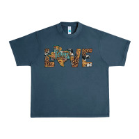 Midnight Navy love texas map sunflower leopard cowhide Urban Heavy Tee - Artiststas