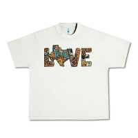 Pistachio love texas map sunflower leopard cowhide Urban Heavy Tee - Artiststas