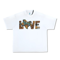 White love texas map sunflower leopard cowhide Urban Heavy Tee - Artiststas