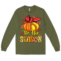 Army Green tis the season fall softball Long Sleeve Tee - MaliasSmallBusiness