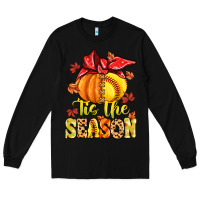 Black tis the season fall softball Long Sleeve Tee - MaliasSmallBusiness