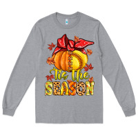 Heather Grey tis the season fall softball Long Sleeve Tee - MaliasSmallBusiness