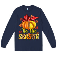 Navy tis the season fall softball Long Sleeve Tee - MaliasSmallBusiness