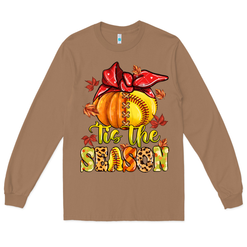 Tis The Season Fall Softball Long Sleeve Tee by MaliasSmallBusiness | Teevron