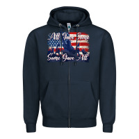 Navy all gave some some gave all tbw Zipper Hoodie - texasbilliewilder