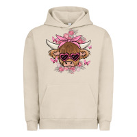 Pigment French Oak cow with flowers and butterflies Urban Hoodie - MaliasSmallBusiness