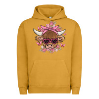 Pigment Peanut Butter cow with flowers and butterflies Urban Hoodie - MaliasSmallBusiness