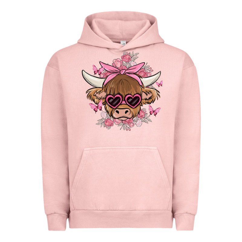Cow With Flowers And Butterflies Urban Hoodie by MaliasSmallBusiness | Teevron