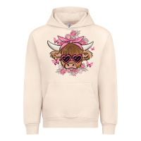 Sandshell cow with flowers and butterflies Urban Hoodie - MaliasSmallBusiness