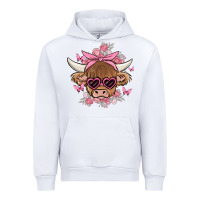 White cow with flowers and butterflies Urban Hoodie - MaliasSmallBusiness