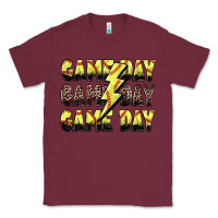 Burgundy game day game day softball lightning bolt Classic Tee - Zillion Design Studio