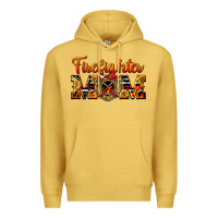 Antique Gold American Firefighter Mom Premium Hoodie - LillyAllenDesigns