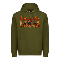 Army Green American Firefighter Mom Premium Hoodie - LillyAllenDesigns