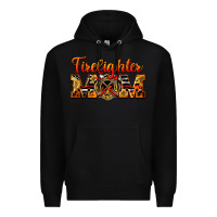 Black American Firefighter Mom Premium Hoodie - LillyAllenDesigns
