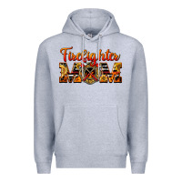 Heather Grey American Firefighter Mom Premium Hoodie - LillyAllenDesigns