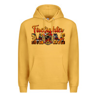 Mustard American Firefighter Mom Premium Hoodie - LillyAllenDesigns