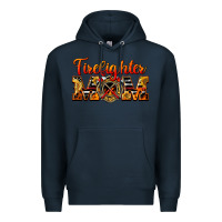 Navy American Firefighter Mom Premium Hoodie - LillyAllenDesigns