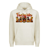 Oatmeal Heather American Firefighter Mom Premium Hoodie - LillyAllenDesigns