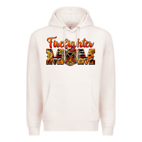 Pale Pink American Firefighter Mom Premium Hoodie - LillyAllenDesigns