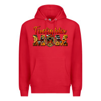Red American Firefighter Mom Premium Hoodie - LillyAllenDesigns