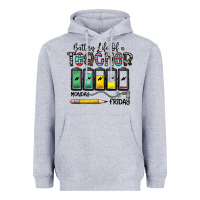 Heather Grey battery life of a teacher monday friday Heavyweight Hoodie - CowhideDigitalArt