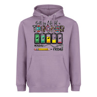 Lavender battery life of a teacher monday friday Heavyweight Hoodie - CowhideDigitalArt