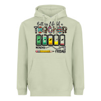 Matcha battery life of a teacher monday friday Heavyweight Hoodie - CowhideDigitalArt