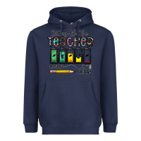 Navy battery life of a teacher monday friday Heavyweight Hoodie - CowhideDigitalArt