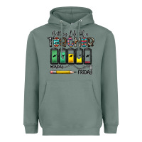 Sage battery life of a teacher monday friday Heavyweight Hoodie - CowhideDigitalArt