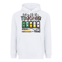 White battery life of a teacher monday friday Heavyweight Hoodie - CowhideDigitalArt